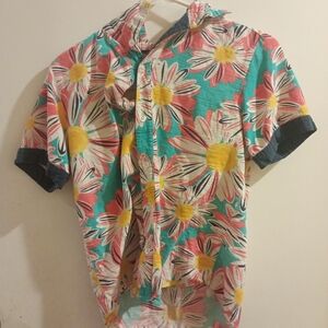 Wonder Nation Men's Floral Shirt - Pink, Yellow, Green